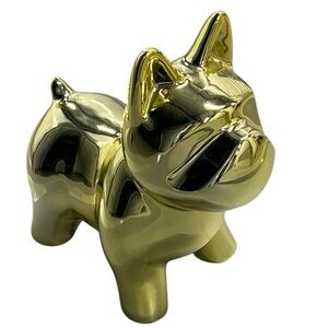 NEW GOLD FRENCHIE CERAMIC  DOG STATUE